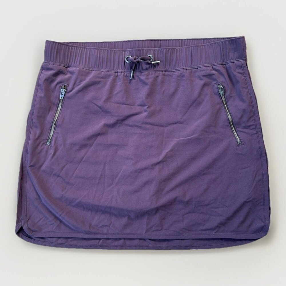 Athleta Midtown Skort Drawstring Waist Stretch Pockets Purple Womens Size Medium